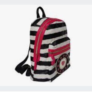 NWT Betsey Johnson Telephone Zebra Stripe Backpack